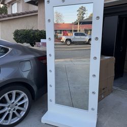 White tall vanity Mirror 