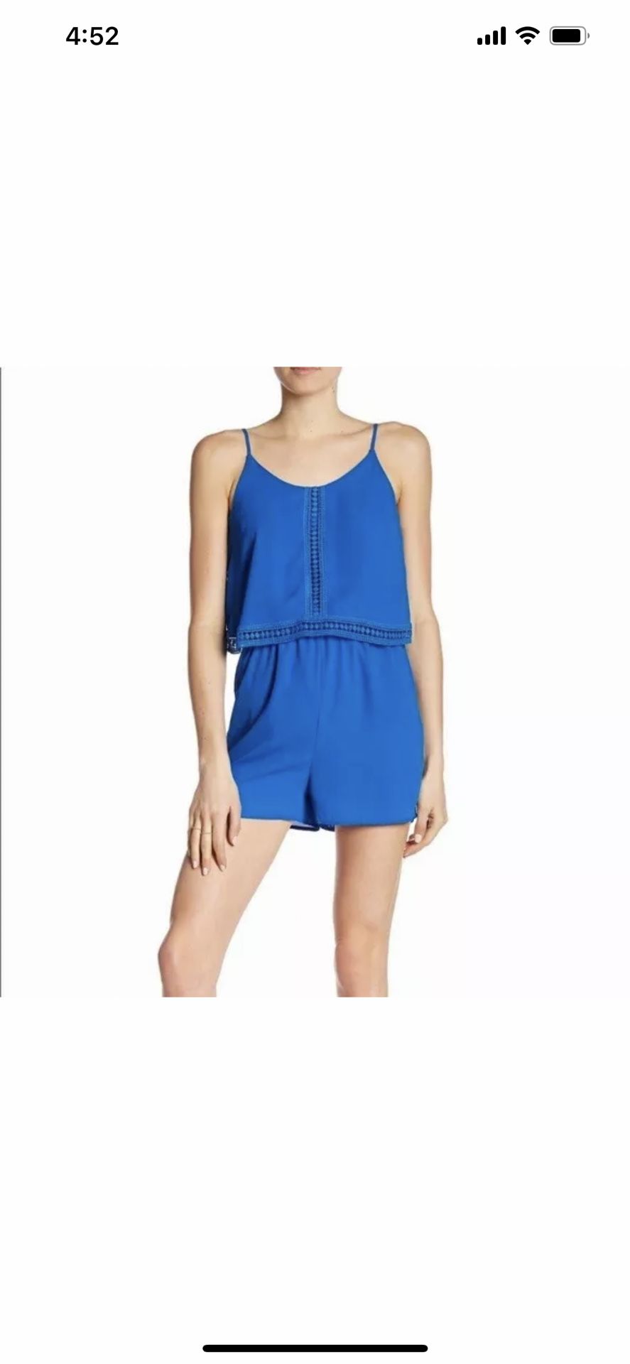 19 Cooper Romper Size Medium , Royal Blue , Embroidered , With adjustable shoulder straps ,New Whit Tags Original 