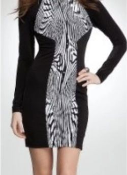 🆕 BeBe Addiction Abstract Long Sleeve Bodycon Dress 👗 