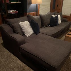 Brown Down Sectional Sofa 