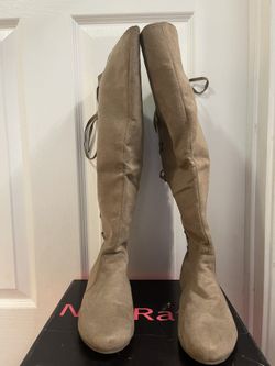 Suede Nude Boots