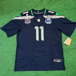 Seattle Seahawks Jaxson Smith-Njigba Super Bowl Blue 60 Jersey
