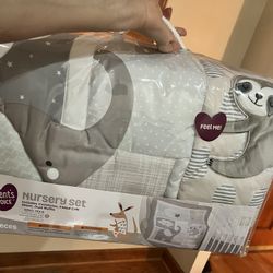 Grey Baby Crib Set