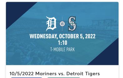 Last Mariners game of the season VS Detroit 