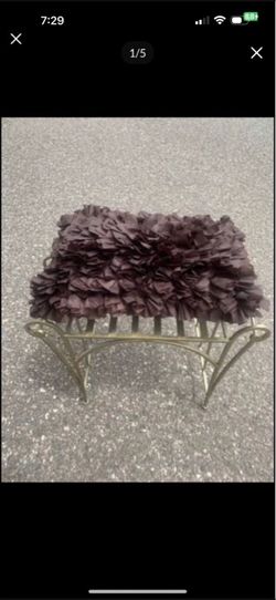 Vintage Like New Heavy, with pillow. Sturdy Gold Wrought Iron French Vanity Stool. Price firm