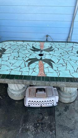 Cement patio table