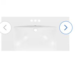 Bathroom Sink 36" x 18" Dexmalle Rectangular White for Vanity