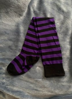 Black and purple striped tights