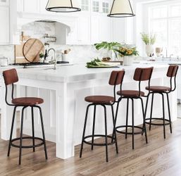 Swivel Bar Height Stools Farmhouse Counter Adjustable Height 26