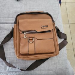 Jeep Leather Messenger Bag 