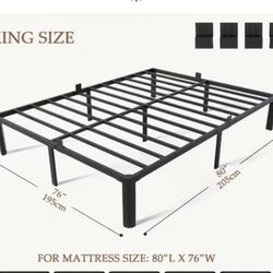Black Metal King Size Bed Frame