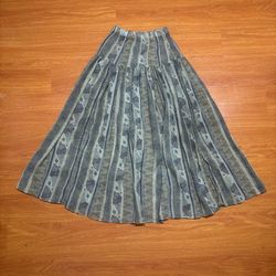Vintage 90’s Stampede Striped Pleated Maxi Skirt  Size 21