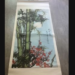 Bamboo traditional Chinese ink Painting 27” W * 64” H