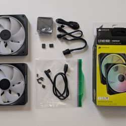 CORSAIR iCUE Link LX140 RGB 140mm PWM Fan Dual Pack –  Includes iCUE Link System Hub