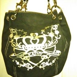 Kathy Bag Black Leather & Silver Trim