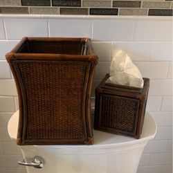 4 Piece Wicker Bathroom Set