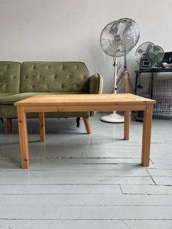 Small Unstained Wood Table