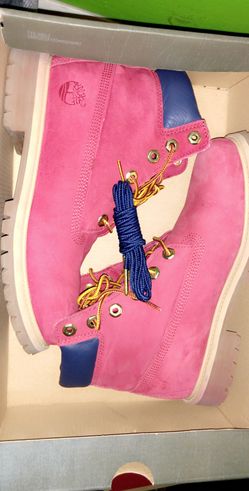 Red timberlands size 5 in boys