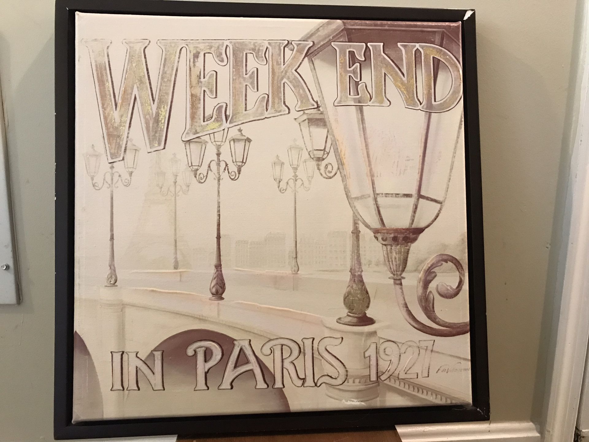 Weekend In Paris Wall Picture (includes frame)