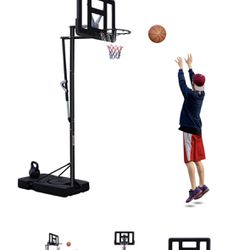 Height Adjustable 6.6 To 10ft Basketball Hoop 44 Inch PE Backboard Portable Basketball Goal System