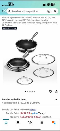 HexClad Hybrid Nonstick 7-Piece Cookware Set