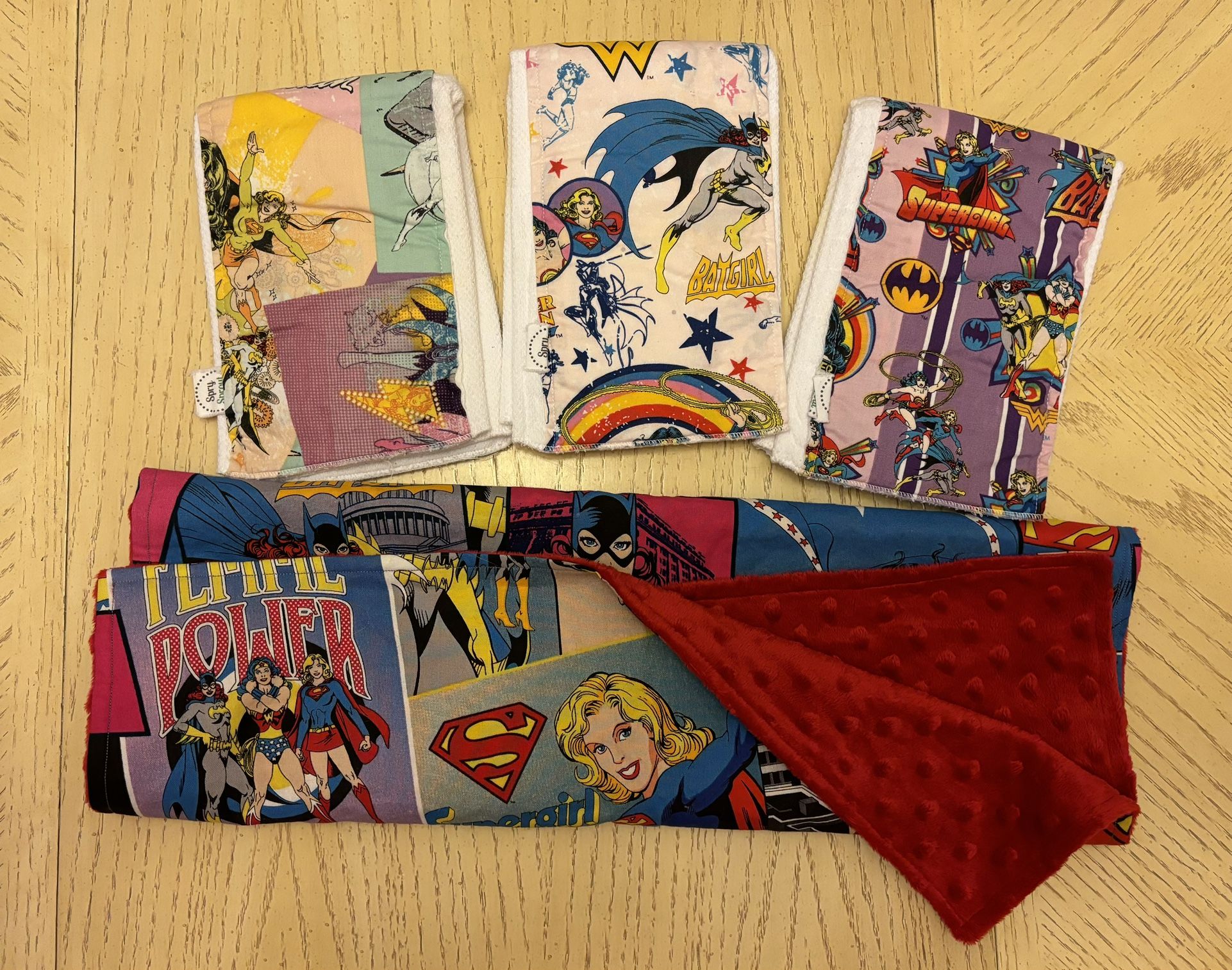 Dc Girls Superhero Movie Blanket And Burp Cloths