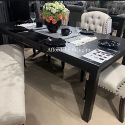 84” Antique Black Dining Table Only Brand New In Box