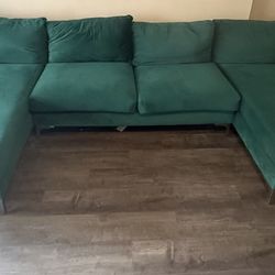 Velvet Green Sectional ( Couch)