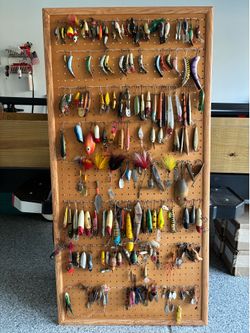 Fishing lure display- approximately 150 lures