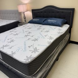 Brand New Queen Bed Frame With Mattress And Box 