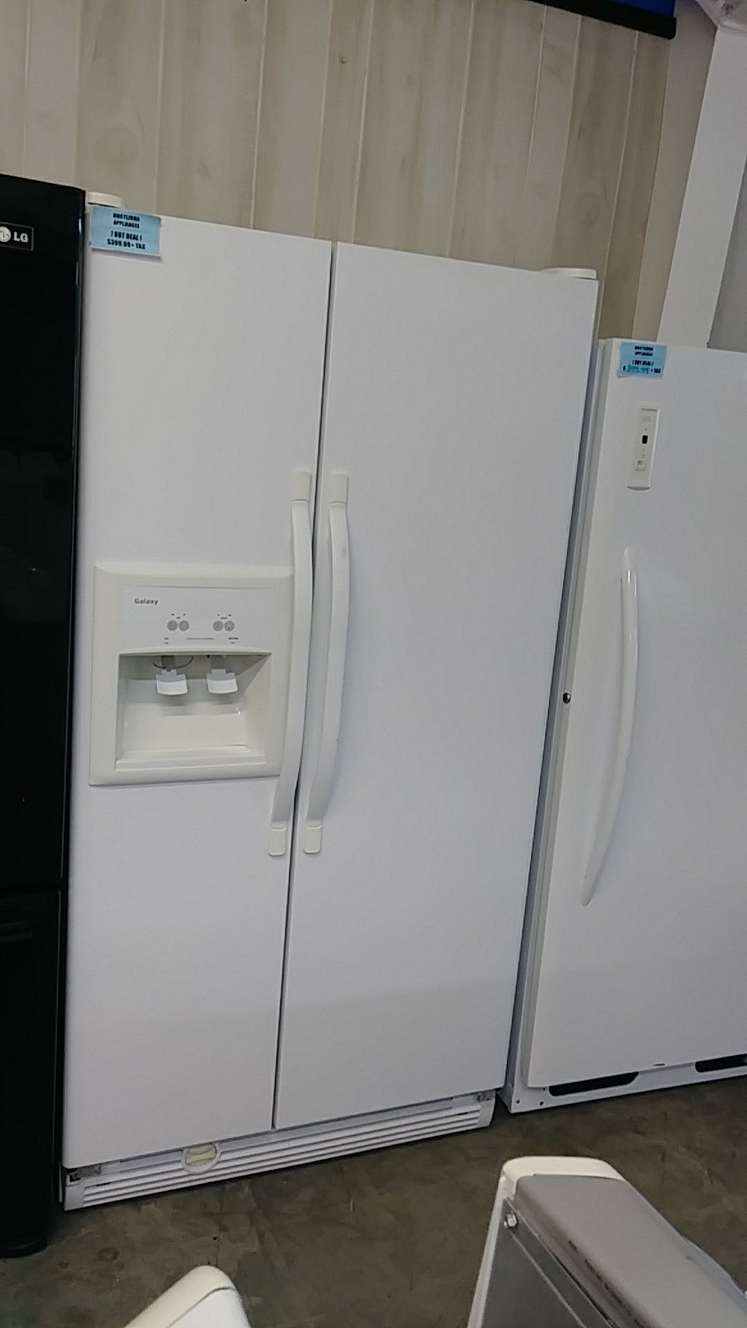 Galaxy white side by side refrigerator