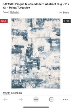 SAFAVIEH Vogue Michie Modern Abstract Rug - 9' x 12' - Beige/Turquoise