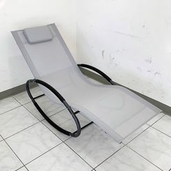 (New in box) $45 Outdoor Zero Gravity Rocking Chair for Patio Pool Garden All-Weather with Pillow