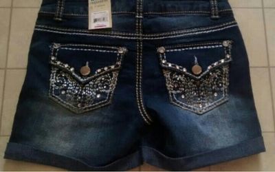 NWT Girls size 1 rhinestones distressed shorts
