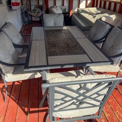 Outdoor Patio Dining Set (cushions and umbrella included)