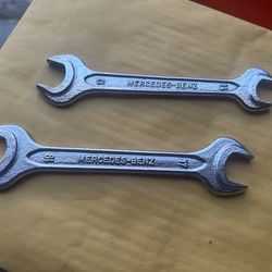 2 --- Mercedes-Benz Open End Wrenches --- 14mm & 17mm --- 17mm & 19mm