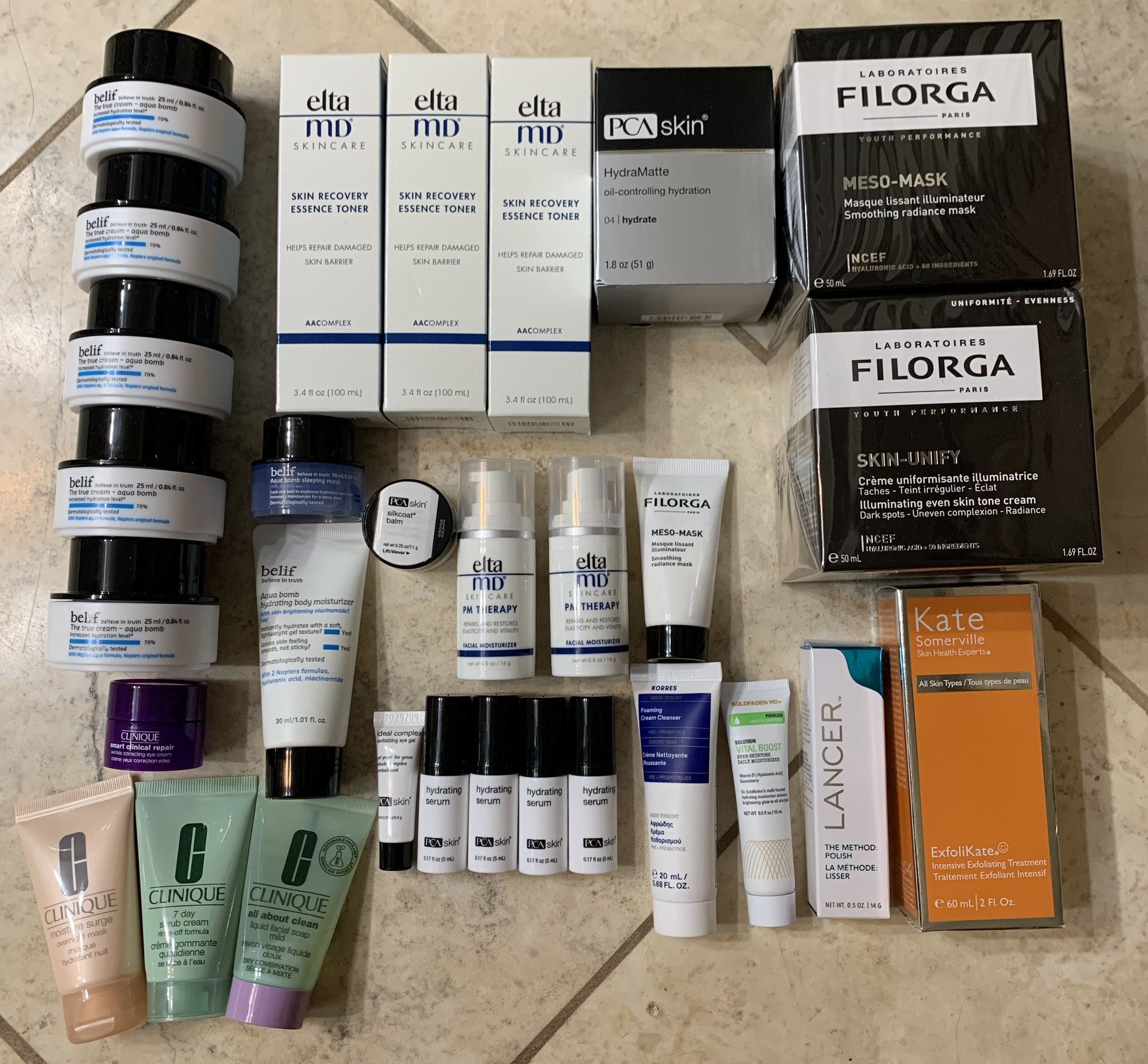 LUXURY BRAND SKINCARE - Huge Lot Of 30 items !! 