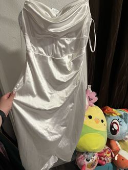 White silk dress