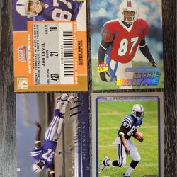 (4) Reggie Wayne Rookie Card & Super Bowl Ticket Insert Card Lot Colts #/750