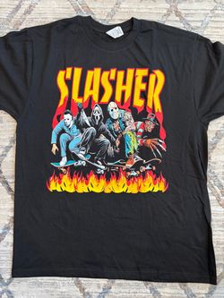 Slasher Horror Icons Graphic T-Shirt available in L and XL