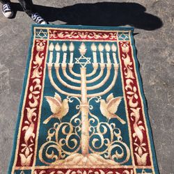 vintage Judaica textile rug