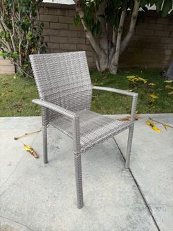 Martha Stewart Bedford Indoor-Outdoor Stackable Patio Dining Armchair Rattan Wicker