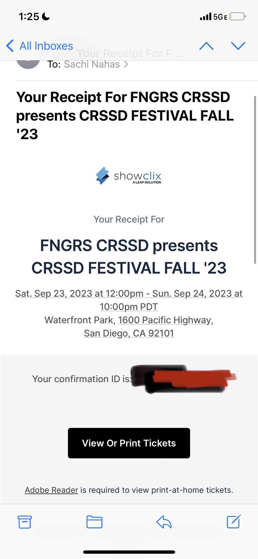 CRSSD festival Saturday ticket