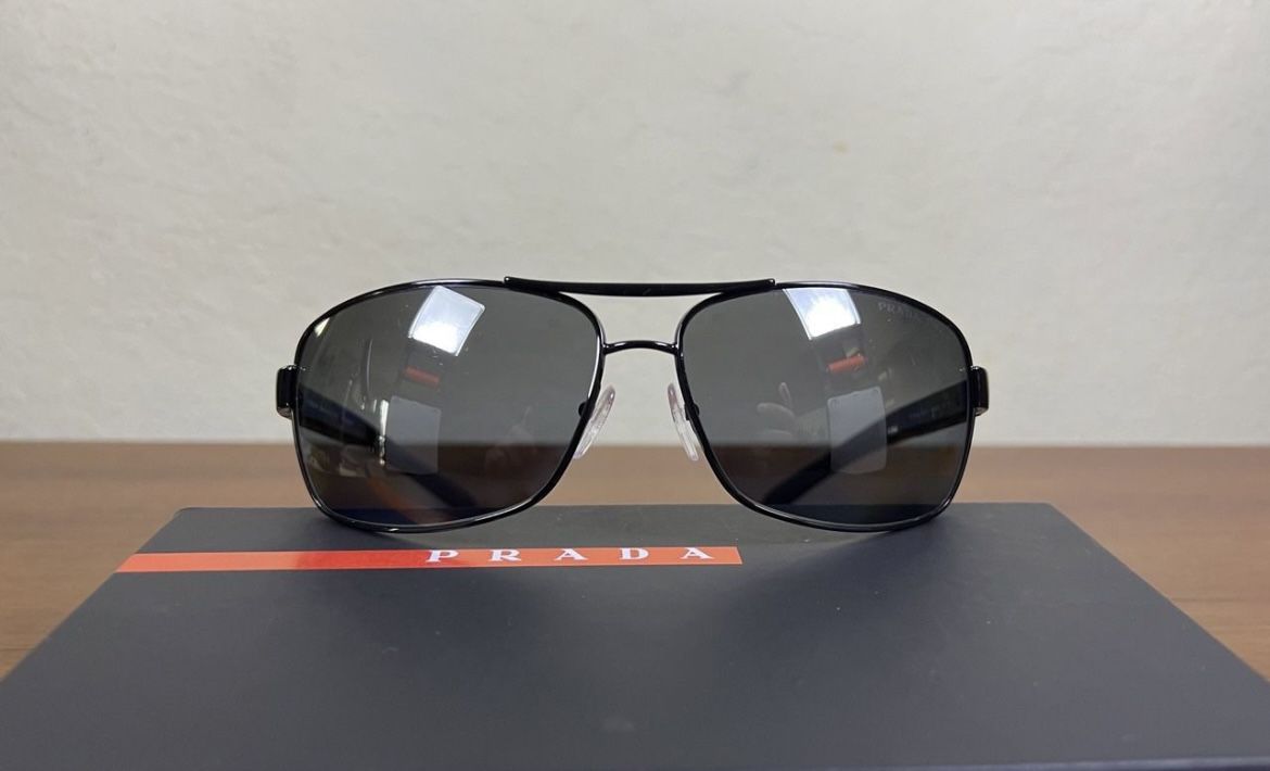 GENUINE Prada Polarized Sunglasses with UV Protection Linea Rossa SPS 541 Gunmetal