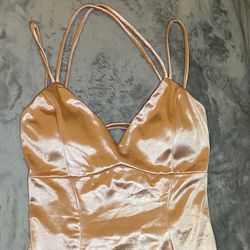 Rose Gold Satin Large Mini Dress