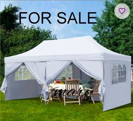 10x20 Pop Up Canopy with 6 Sidewalls, Heavy Duty UPF 50+ Waterproof All Season Commercial Tent for Outdoor Weddings & Parties,