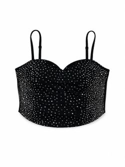 Black rhinestone top