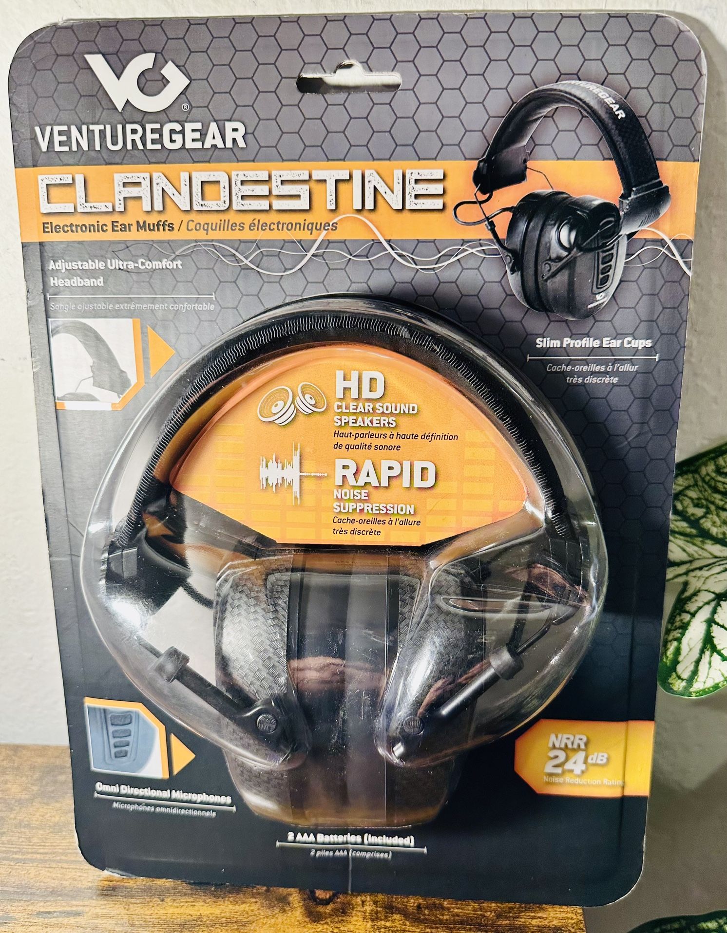 NeW Clandestine Electronic Hearing Protection Earmuffs NRR 24dB, HD SPEAKER 