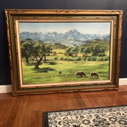 Signed Landscape Painting by Norma Lane – Framed