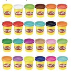 Play-Doh - Compuesto para modelado, paquete de 24 colores, no tóxico, latas de 3 onzas de colores surtidos, suministros de regreso a clases, juguetes 